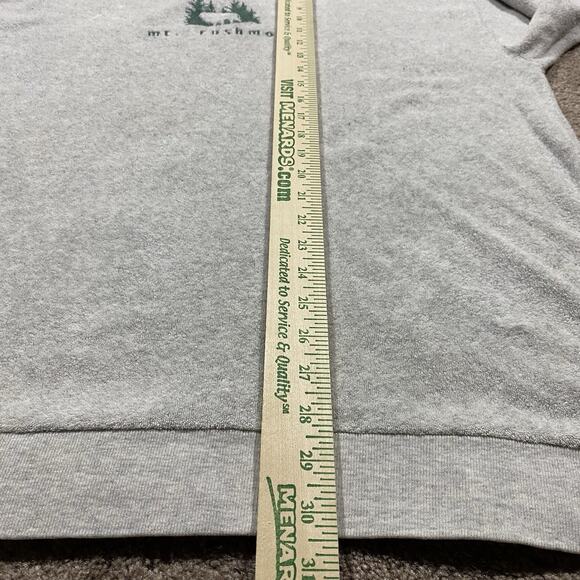 80s Prairie Mountain Mt Rushmore Crewneck L Gray USA Made 100 Cotton Buffalo - Picture 11 of 12